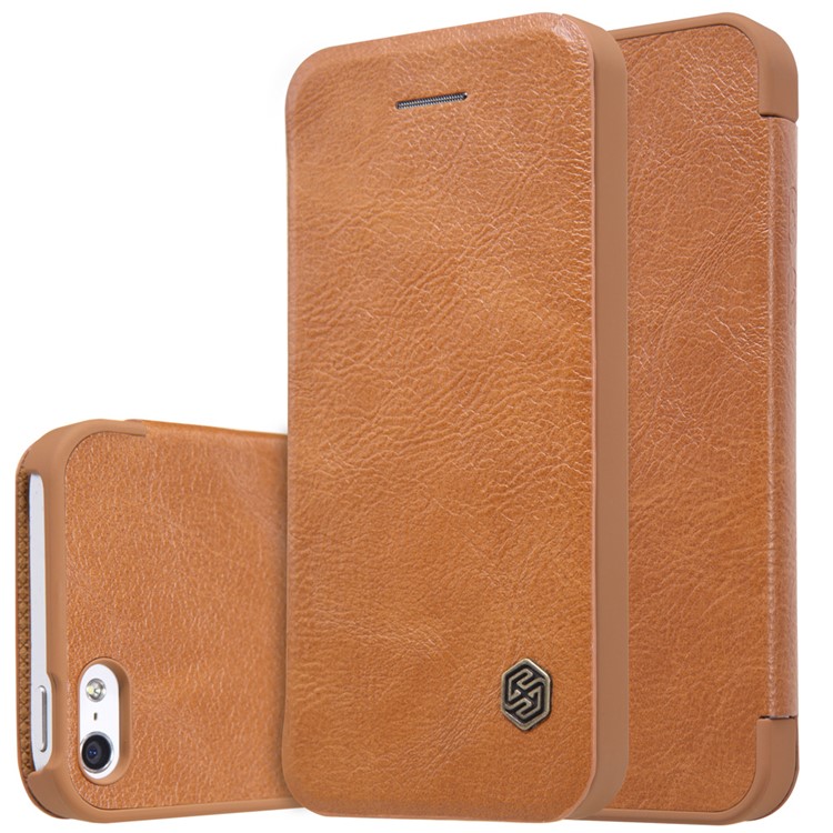 NILLKIN Qin Serie Leder Flip Abdeckung Für IPhone Se / 5s / 5 - Braun-6