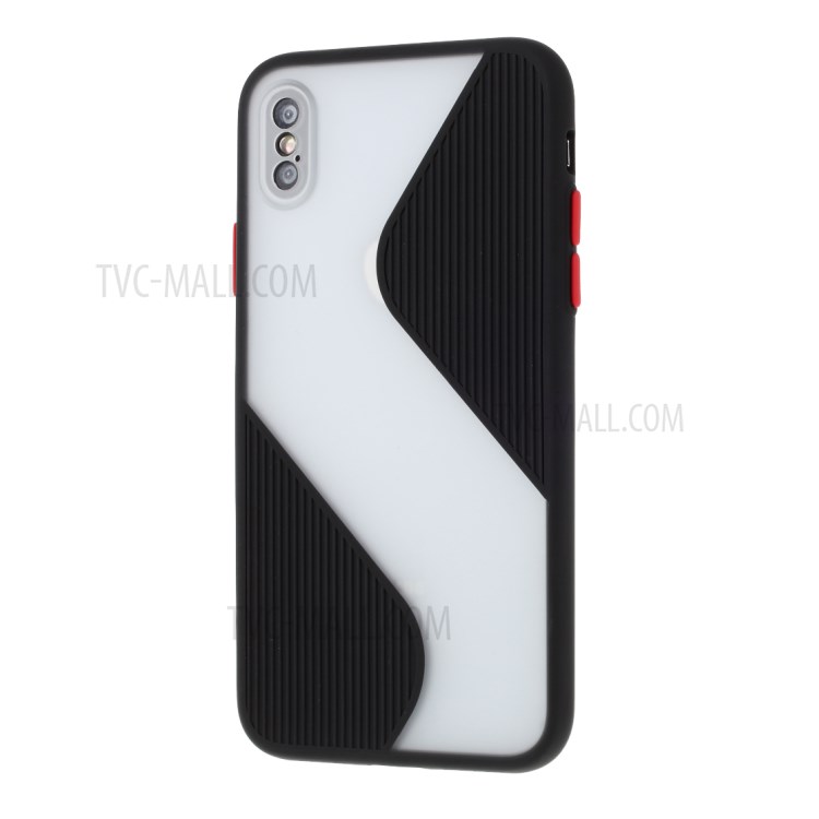 Copertura Del Telefono Contrasto Colore Splicing TPU Precisa Foro Apertura Per Iphone X / XS 5,8 Pollici - Nero-2