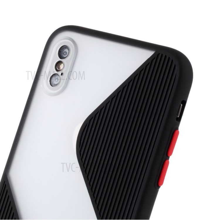 Copertura Del Telefono Contrasto Colore Splicing TPU Precisa Foro Apertura Per Iphone X / XS 5,8 Pollici - Nero-3