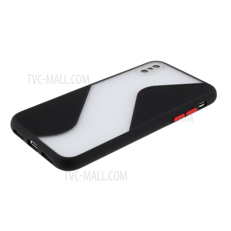 Copertura Del Telefono Contrasto Colore Splicing TPU Precisa Foro Apertura Per Iphone X / XS 5,8 Pollici - Nero-4