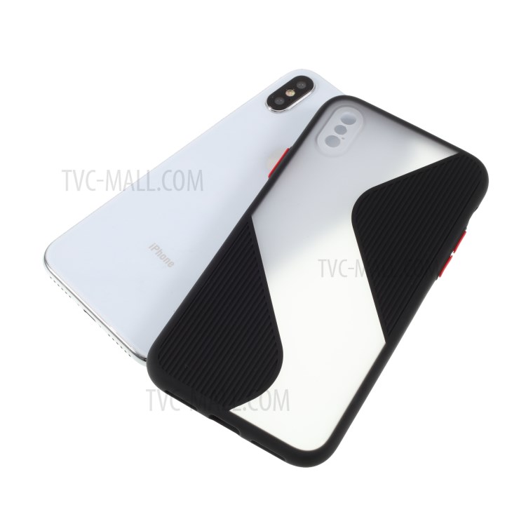 Copertura Del Telefono Contrasto Colore Splicing TPU Precisa Foro Apertura Per Iphone X / XS 5,8 Pollici - Nero-7