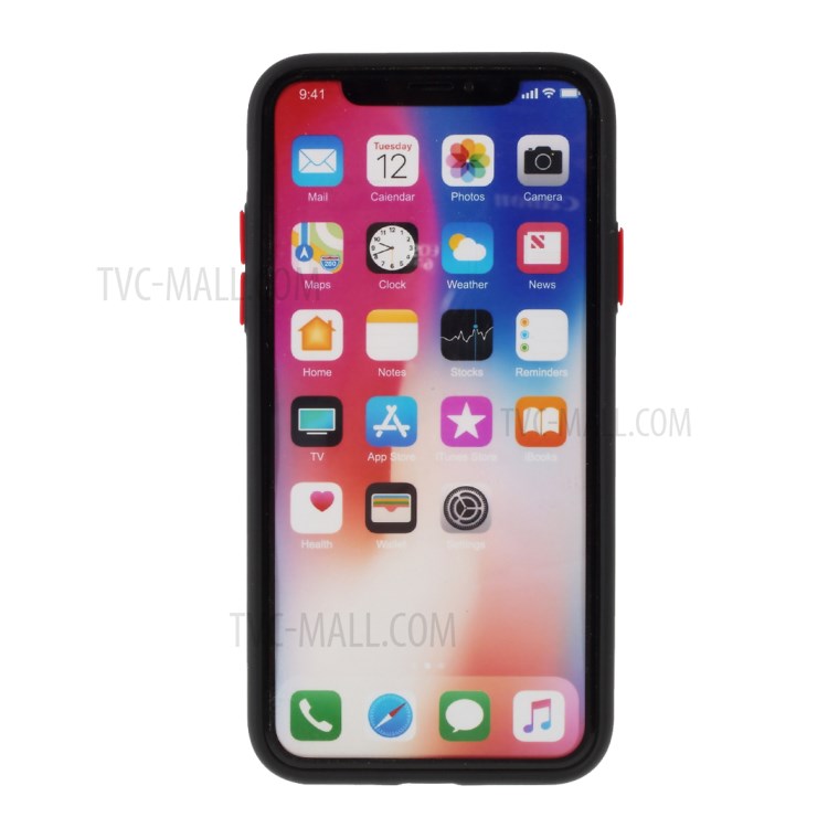 Contrast Color Splicing TPU Phone Cover Precise Cut-out Hole for iPhone X/XS 5.8 inch - Black-8