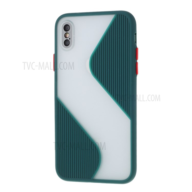 Contrast Color Splicing TPU Phone Cover Precise Cut-out Hole for iPhone X/XS 5.8 inch - Green-2