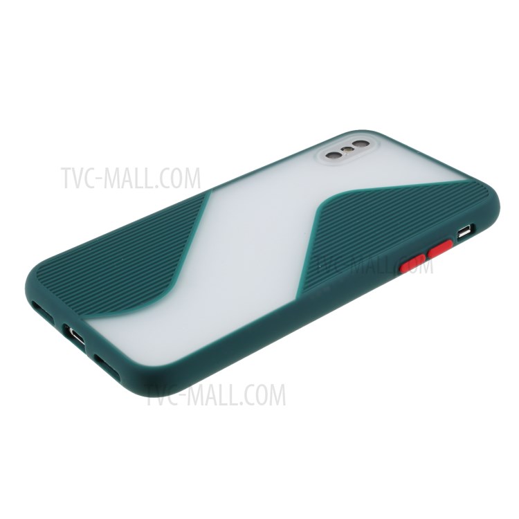Contrast Color Splicing TPU Phone Cover Precise Cut-out Hole for iPhone X/XS 5.8 inch - Green-4