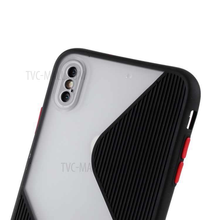 Contrast Color Splicing TPU Cell Phone Case Precise Cut-out Hole for iPhone XS Max 6.5 inch - Black-2