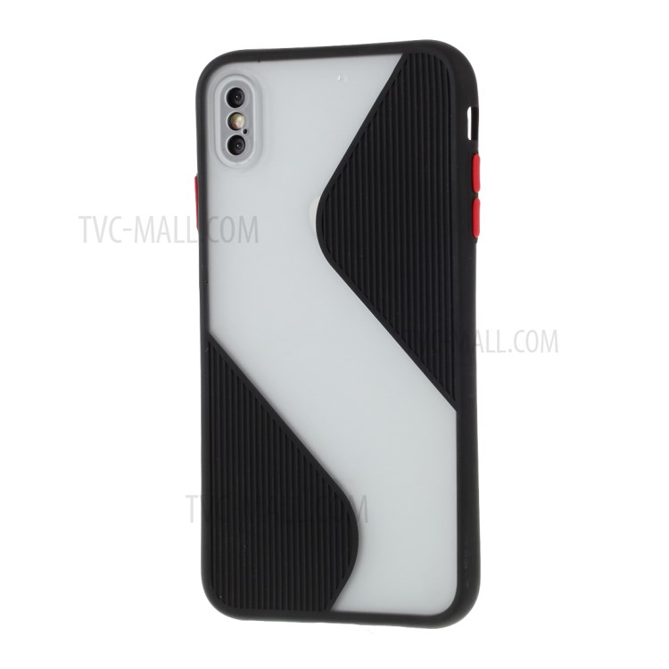 Contrast Color Splicing TPU Cell Phone Case Precise Cut-out Hole for iPhone XS Max 6.5 inch - Black-4