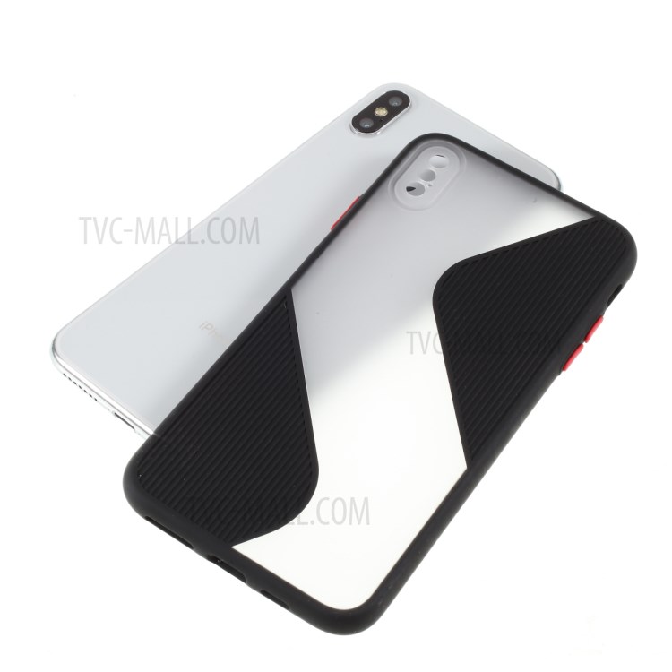 Contrast Color Splicing TPU Cell Phone Case Precise Cut-out Hole for iPhone XS Max 6.5 inch - Black-6