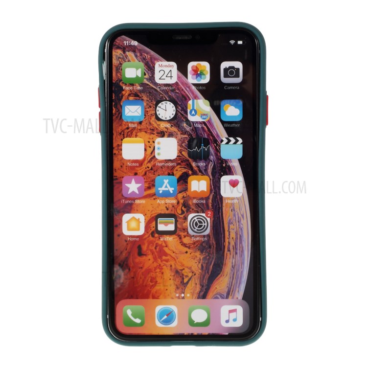 Contrast Color Splicing TPU Cell Phone Case Precise Cut-out Hole for iPhone XS Max 6.5 inch - Green-3