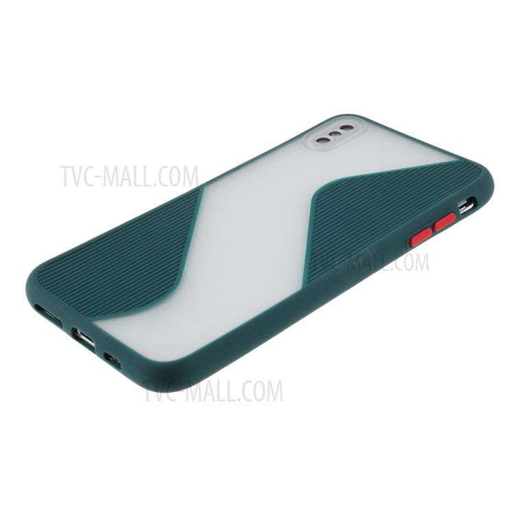 Contrast Color Splicing TPU Cell Phone Case Precise Cut-out Hole for iPhone XS Max 6.5 inch - Green-4