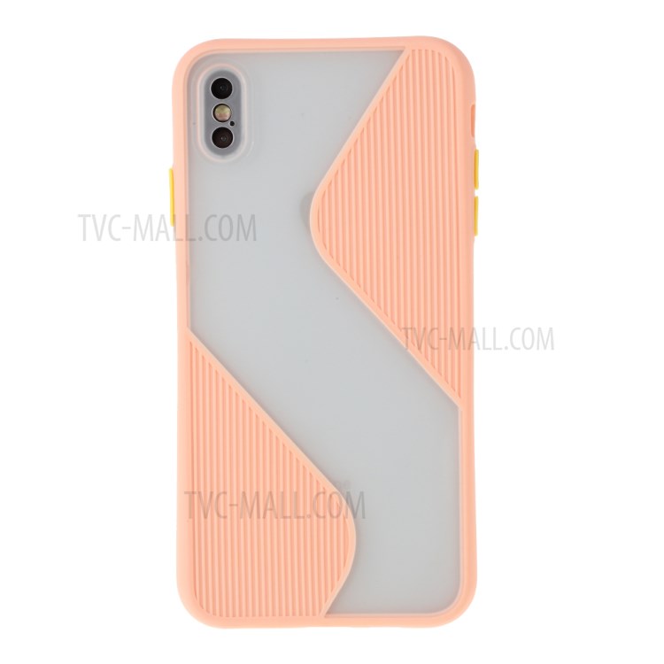 Contrast Color Splicing TPU Cell Phone Case Precise Cut-out Hole for iPhone XS Max 6.5 inch - Pink-1