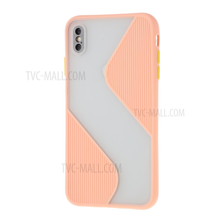 Contrast Color Splicing TPU Cell Phone Case Precise Cut-out Hole for iPhone XS Max 6.5 inch - Pink-2