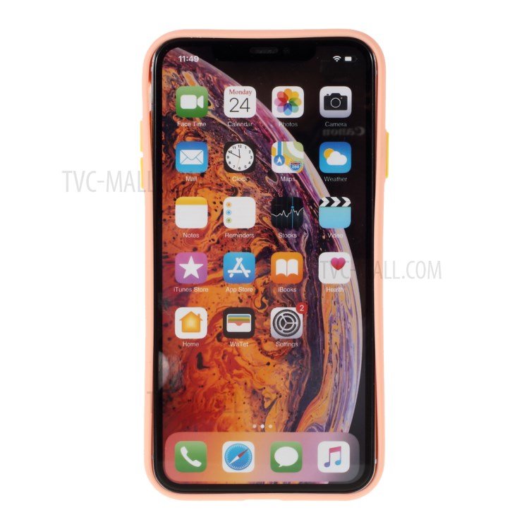 Contrast Color Splicing TPU Cell Phone Case Precise Cut-out Hole for iPhone XS Max 6.5 inch - Pink-3