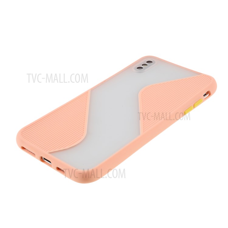 Contrast Color Splicing TPU Cell Phone Case Precise Cut-out Hole for iPhone XS Max 6.5 inch - Pink-4