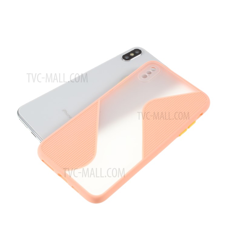 Contrast Color Splicing TPU Cell Phone Case Precise Cut-out Hole for iPhone XS Max 6.5 inch - Pink-5