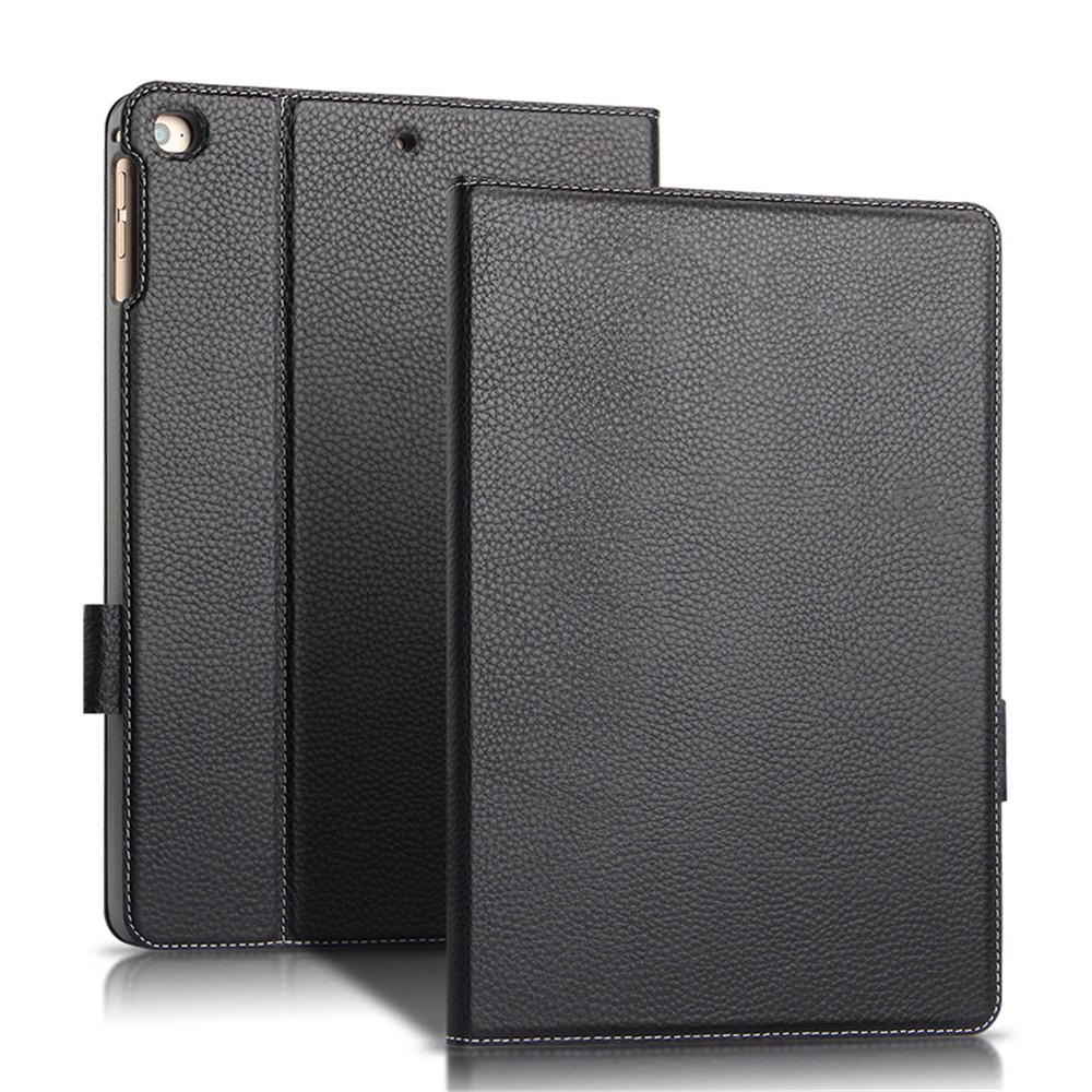 Top Layer Cowhide Leather Stand Case for iPad 9.7-inch (2018)-1