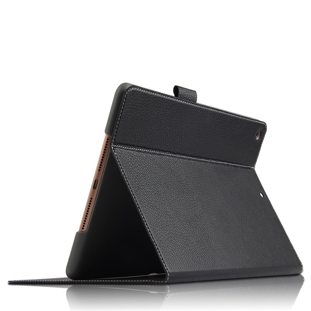 Top Layer Cowhide Leather Stand Shell Case for iPad 10.2 (2019)-5