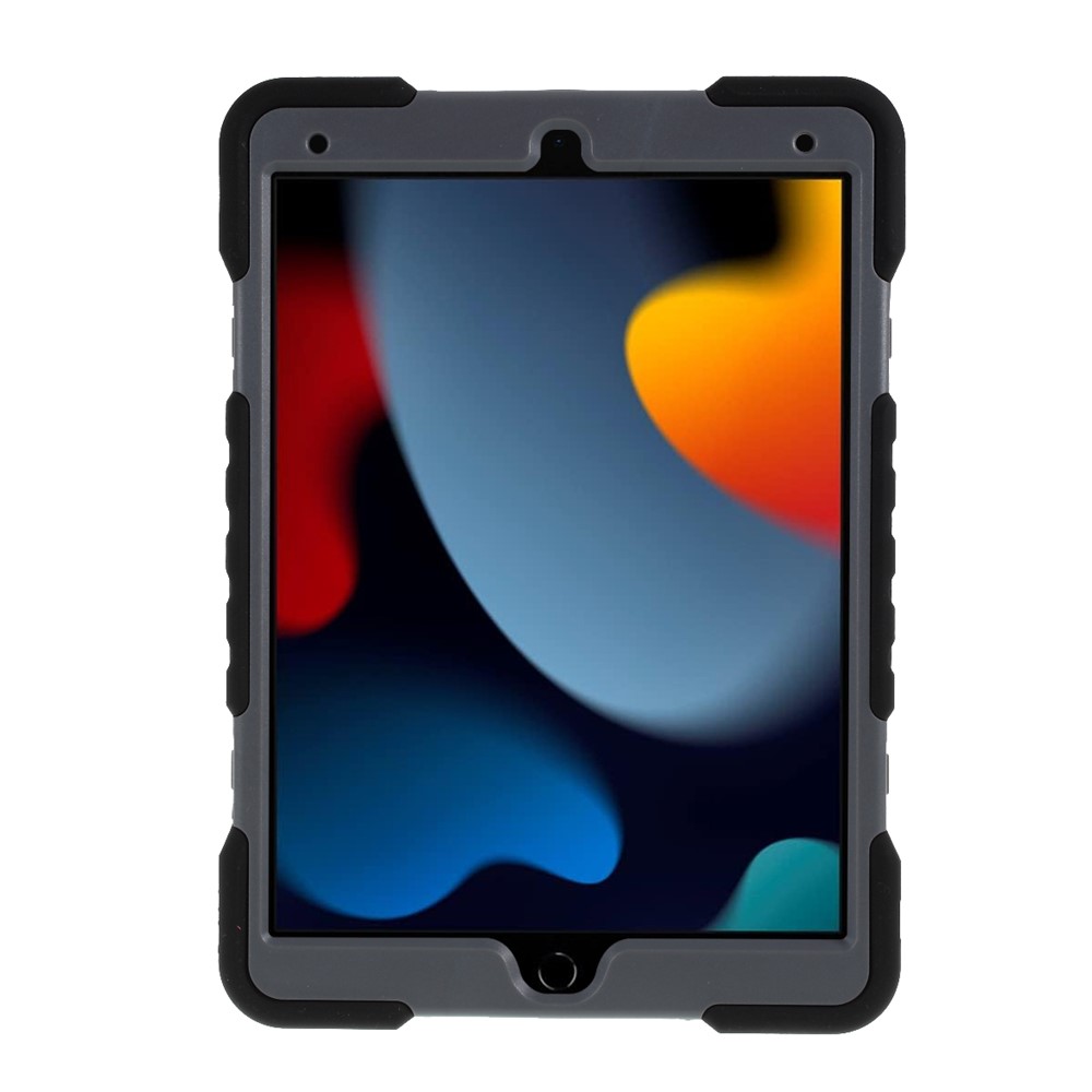PEPKOO Shock-proof Silicone Plastic Kid Dual Protective Case with Kickstand for iPad 10.2 (2019)/Air 10.5 inch (2019) - Black-6