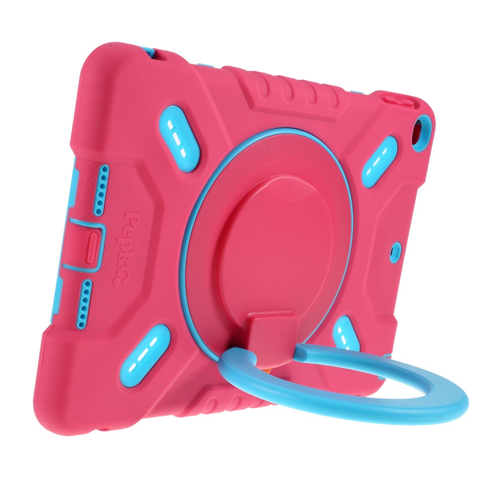 Pepkoo Shock-prooble Silicone Plastic Kid Dual Protective Case с Kickstand Для Ipad 10.2 (2021) (2020)/(2019)/air 10,5 Дюйма (2019) - Роза