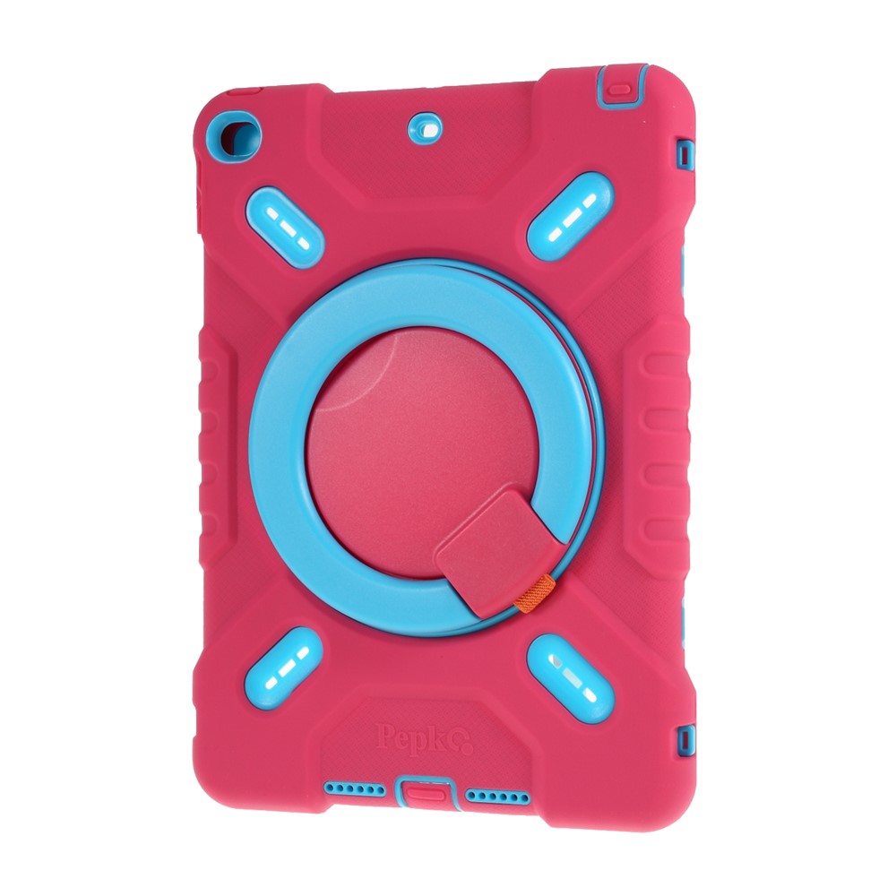 PEPKOO Shock-proof Silicone Plastic Kid Dual Protective Case with Kickstand for iPad 10.2 (2020)(2019)/Air 10.5 inch (2019) - Rose-5