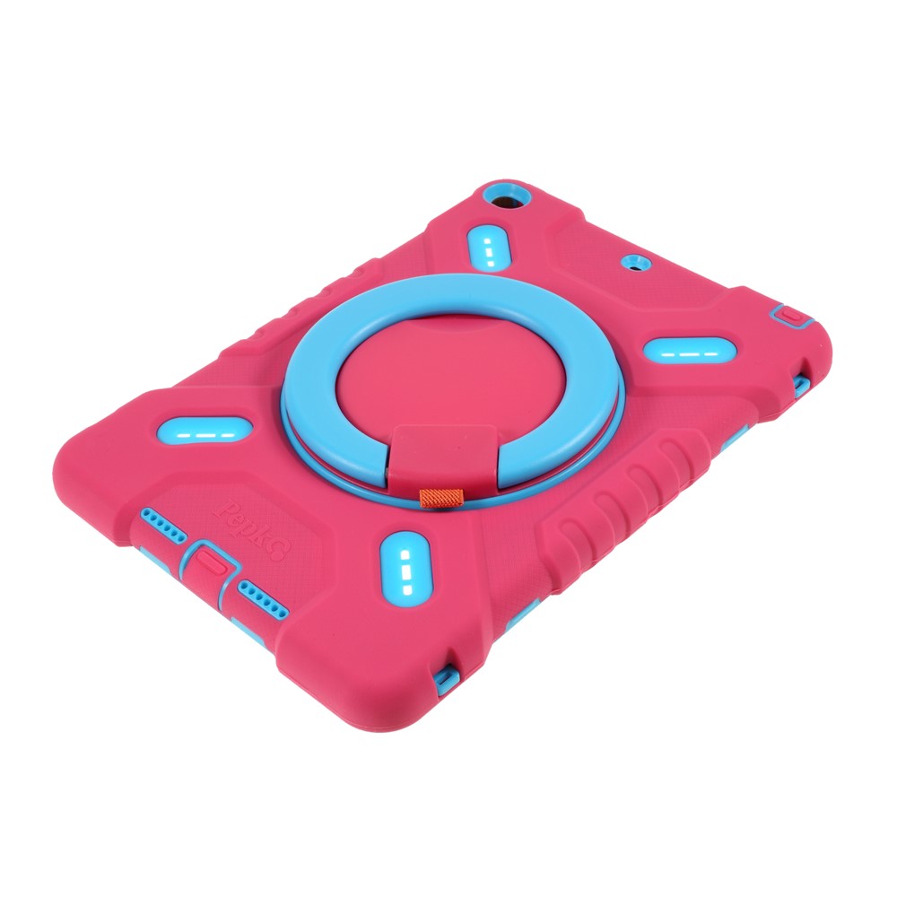 Pepkoo a Prueba de Choque de Silicona de Plástico Para Niños Duales de Protección Con Kickstand Para Ipad 10.2 (2021) (2020)/(2019)/air 10.5 Pulgadas (2019) - Rosa