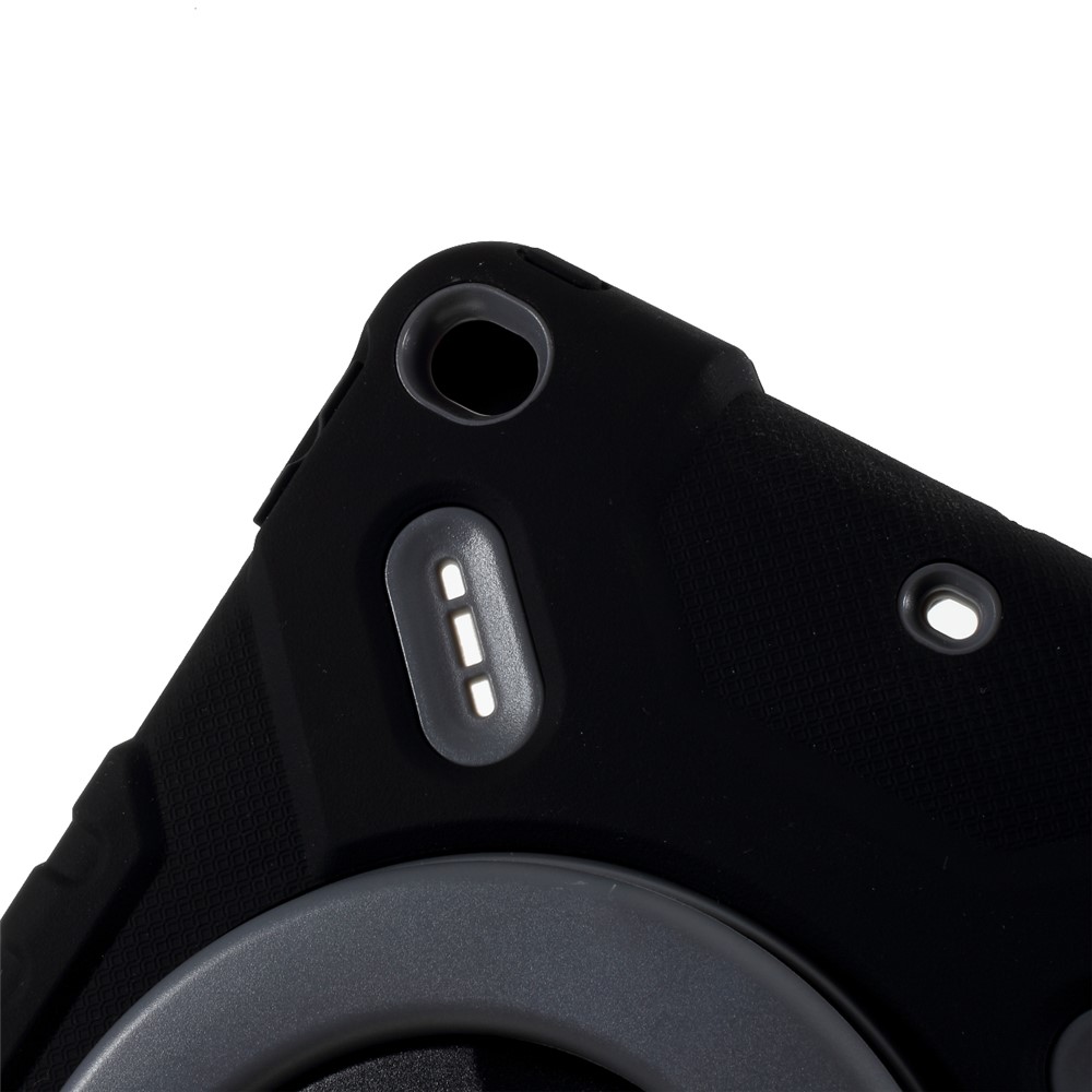 Kid Silicone PEPKOO Anti-chocs En Matière Plastique À Double Boîtier De Béquille De Protection Avec Bandoulière Pour Ipad 10,2 (2019) / Air 10,5 Pouces (2019) - Noir-4