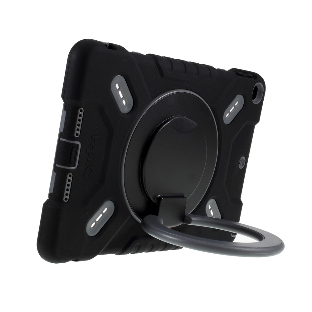 Kid Silicone PEPKOO Anti-chocs En Matière Plastique À Double Boîtier De Béquille De Protection Avec Bandoulière Pour Ipad 10,2 (2019) / Air 10,5 Pouces (2019) - Noir-7