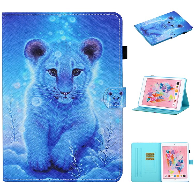Emplacements Pour Cartes D'impression De Motifs Tiennent Couverture En Cuir À Rabat Pour Ipad 10.2 (2019) / Air 10,5 Pouces (2019) / Pro 10,5 Pouces (2017) - Petit Lion-1