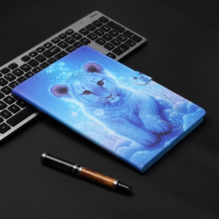 Слоты Печати Шаблона Стенд Стенд Флип Кожаный Защитный Чехол Для IPad Air (2020) / PRO 11-дюймовый (2020) (2018) - Львенок-6