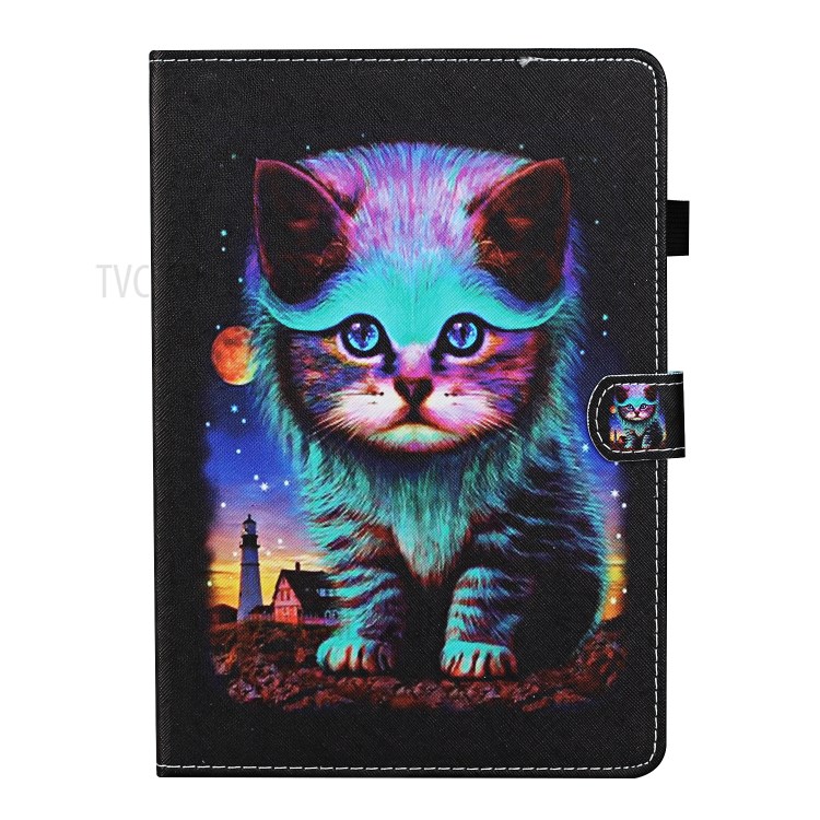 Slots De Cartão De Impressão Padrão Ficar Couro Caixa Protectora Aleta Para Capas Pro 11 Polegadas (2020) / (2018) - Gato-2