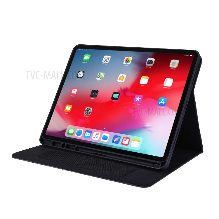 Cloth Texture Card Slots Stand Leather Cover for iPad Pro 11-inch (2020)/(2018) - Black-4