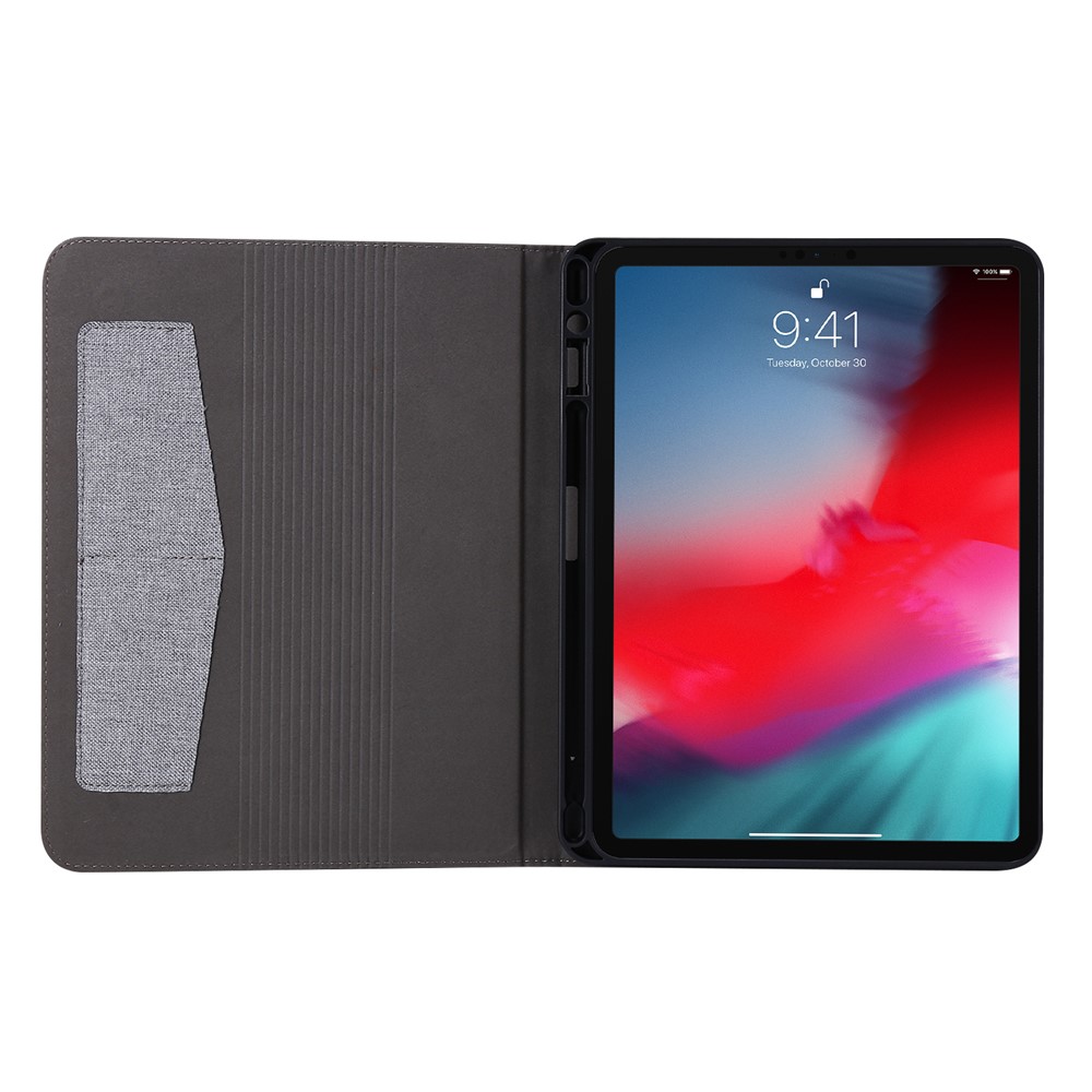 Cloth Texture Card Slots Stand Leather Cover for iPad Pro 11-inch (2020)/(2018) - Grey-2
