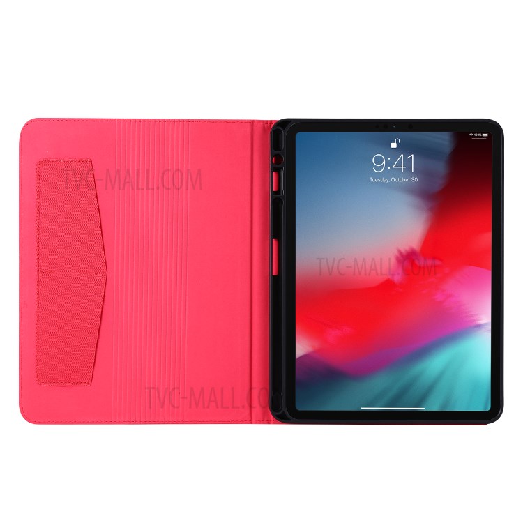 Cloth Texture Card Slots Stand Leather Cover for iPad Pro 11-inch (2020)/(2018) - Red-2