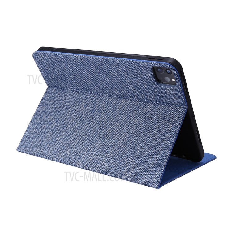 Cloth Texture Card Slots Stand Leather Cover for iPad Pro 11-inch (2020)/(2018) - Blue-2