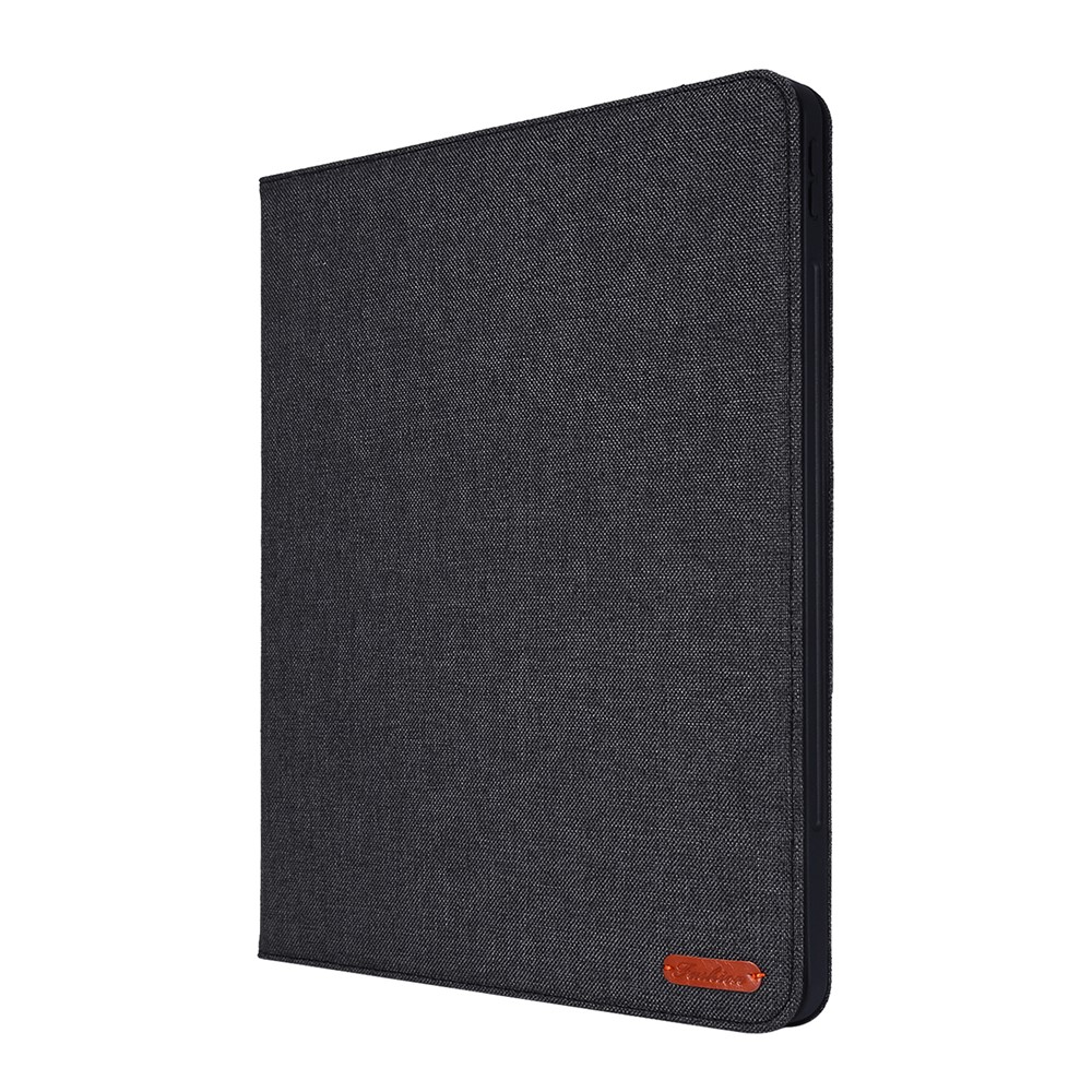 Emplacements Pour Cartes De Texture De Tissu En Cuir Couvercle Du Support Pour IPad Pro 12,9 Pouces (2020) / (2018) - Noir-4