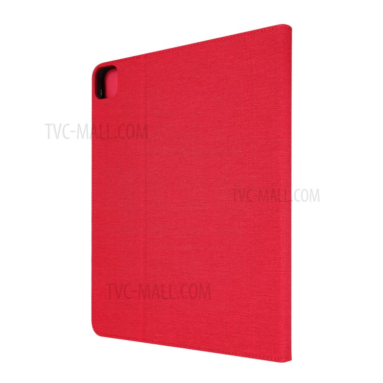 Cloth Texture Card Slots Stand Leather Cover for iPad Pro 12.9 (2022) / (2021) / (2020) / (2018) - Red-5