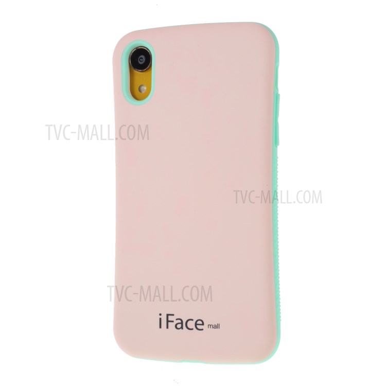 IFACE MALL Macaron Series PC + TPU Hybrid Case for iPhone XR 6.1 inch - Pink/Green-2