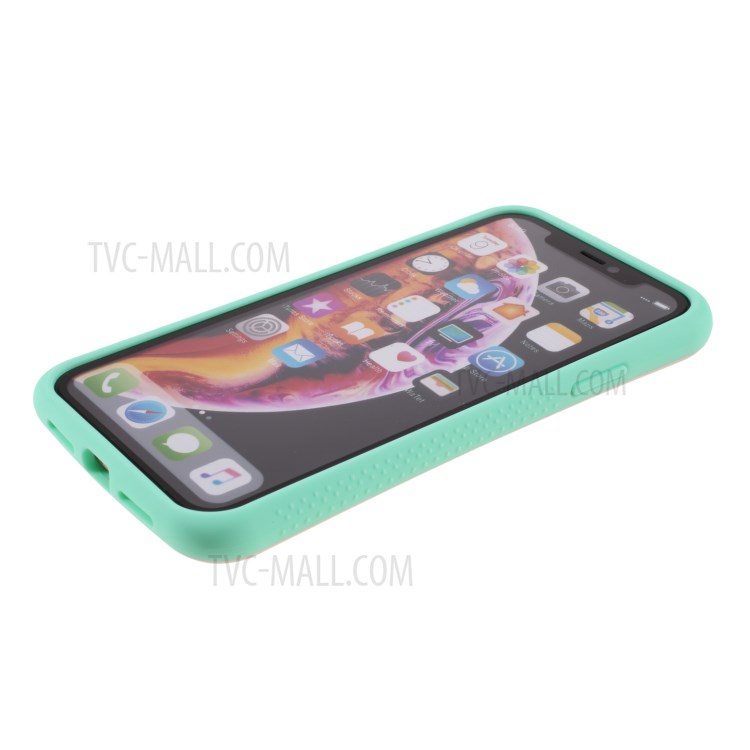 IFACE MALL Macaron Series PC + TPU Hybrid Case for iPhone XR 6.1 inch - Pink/Green-6