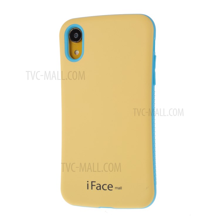 IFACE MALL Macaron Series PC + TPU Hybrid Case for iPhone XR 6.1 inch - Yellow/Blue-2