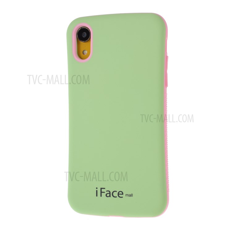 IFACE MALL Macaron Series PC + TPU Hybrid Case for iPhone XR 6.1 inch - Green/Pink-2