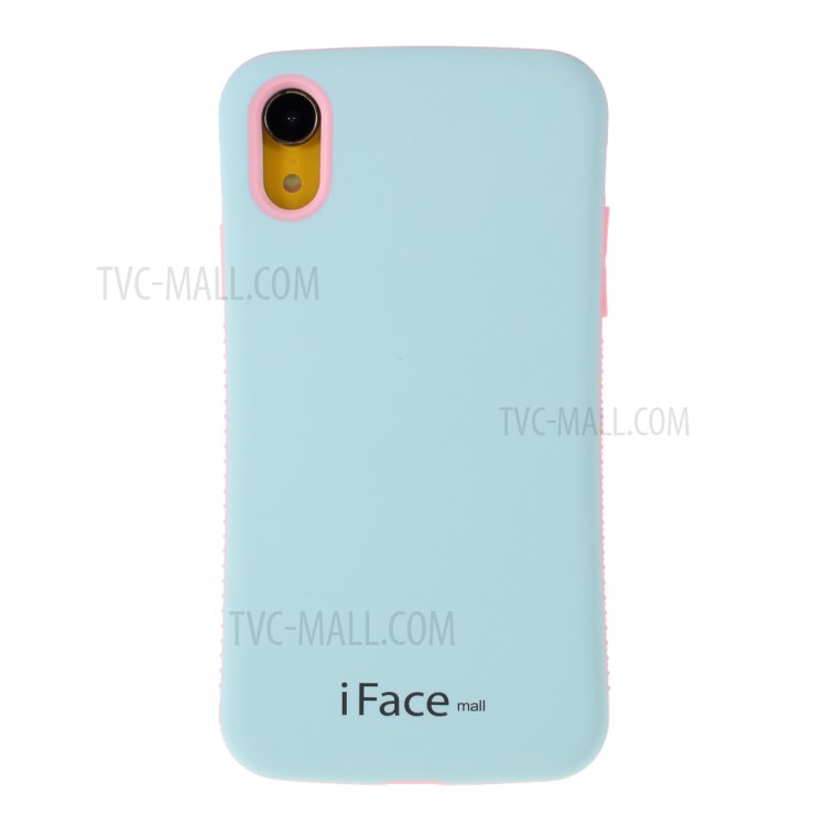 IFACE MALL Macaron Series PC + TPU Hybrid Case for iPhone XR 6.1 inch - Blue/Pink-1