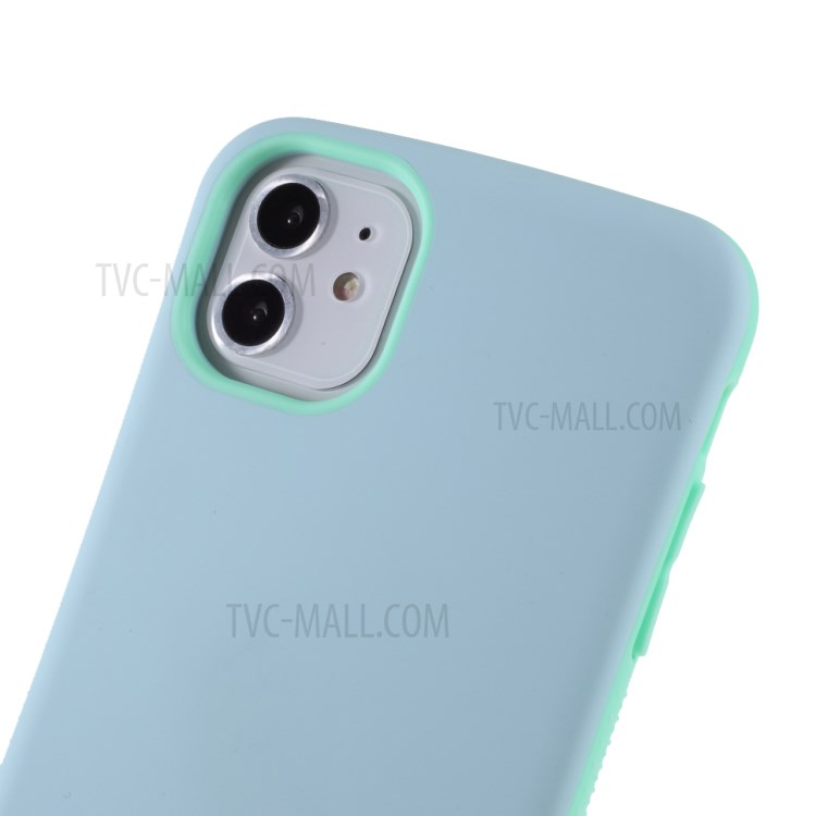 IFACE MALL Série PC + TPU Macaron Couverture Hybride Pour IPhone 11 6.1 Pouces - Bleu Vert-4
