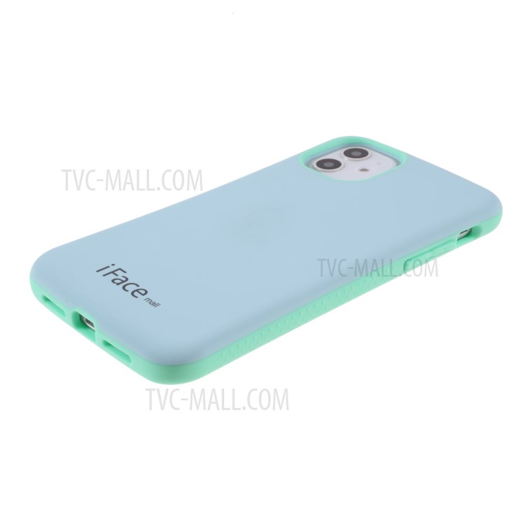 IFACE MALL Macaron Series PC + TPU Hybrid Cover for iPhone 11 6.1 inch - Blue/Green-5