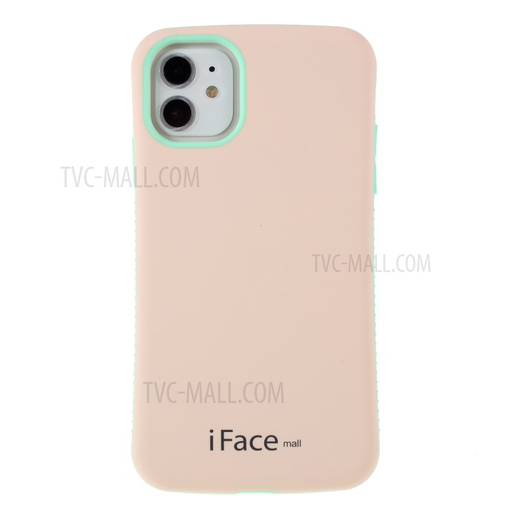 IFACE MALL Macaron Series PC + TPU Hybrid Cover for iPhone 11 6.1 inch - Pink/Green-1