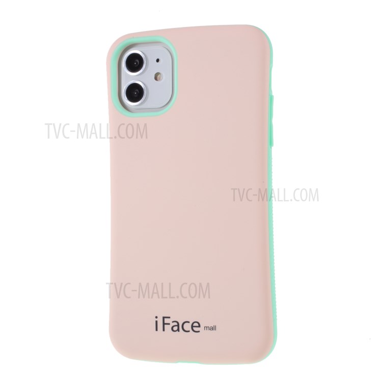 IFACE MALL Macaron Series PC + TPU Hybrid Cover for iPhone 11 6.1 inch - Pink/Green-2
