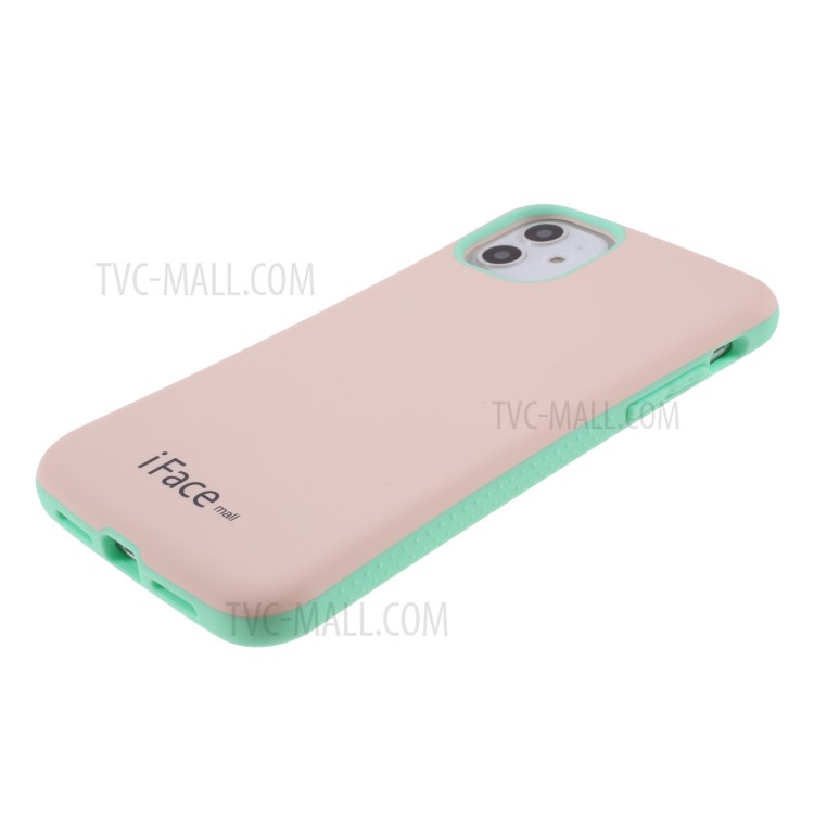 IFACE MALL Macaron Series PC + TPU Hybrid Cover for iPhone 11 6.1 inch - Pink/Green-4