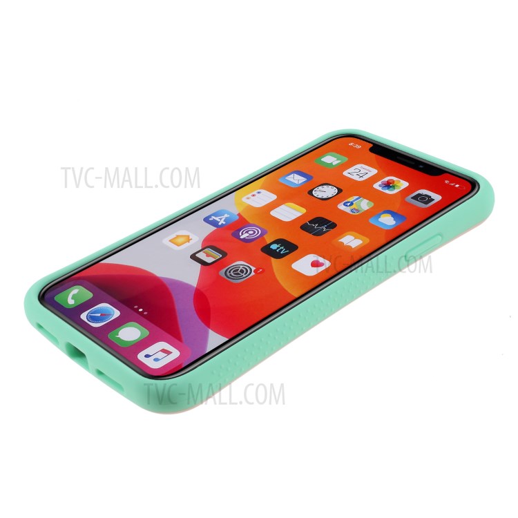 IFACE MALL Macaron Series PC + TPU Hybrid Cover for iPhone 11 6.1 inch - Pink/Green-5