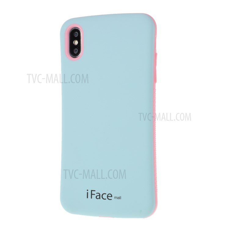 IFACE MALL Macaron Series PC + TPU Hybrid Shell for iPhone X/XS 5.8 inch - Blue/Pink-2