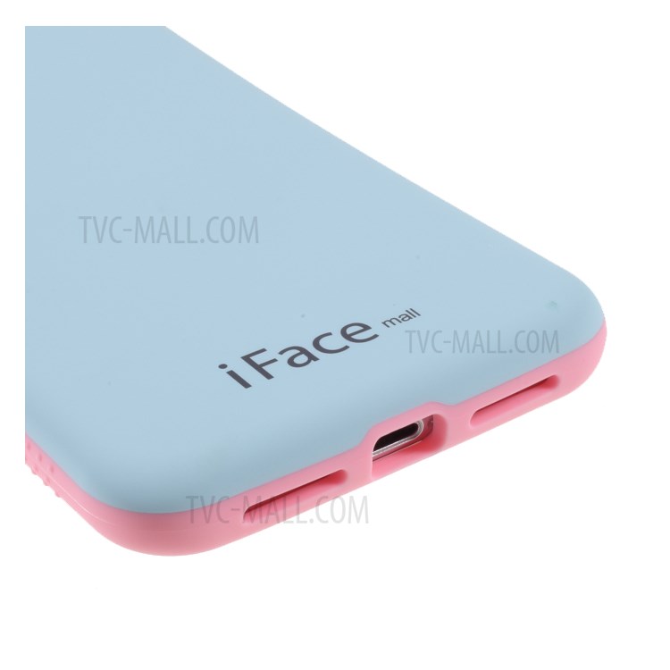 IFACE MALL Macaron Series PC + TPU Hybrid Shell for iPhone X/XS 5.8 inch - Blue/Pink-6