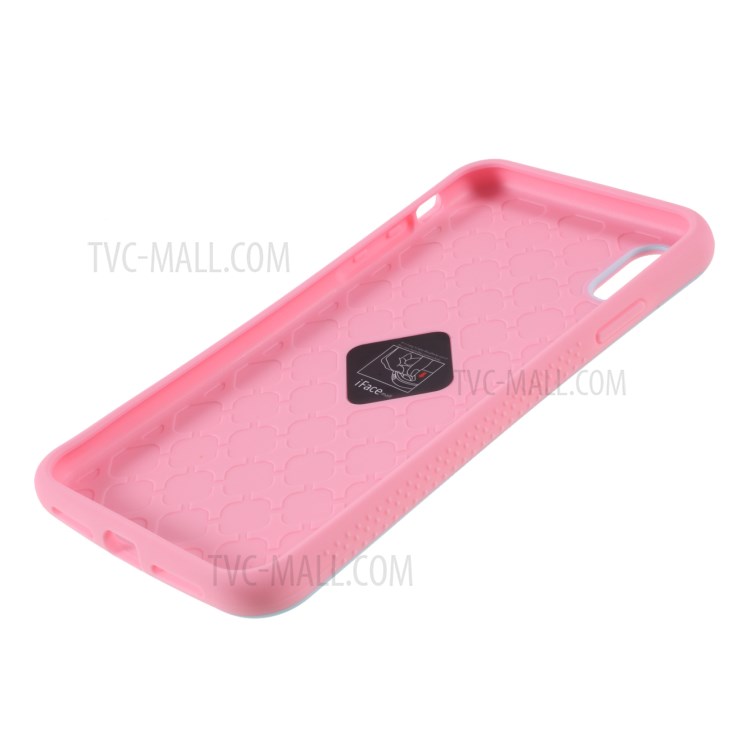 IFACE MALL Série PC + TPU Macaron Couverture De Téléphone Hybride Pour IPhone XS Max 6,5 Pouces - Bleu / Rose-8
