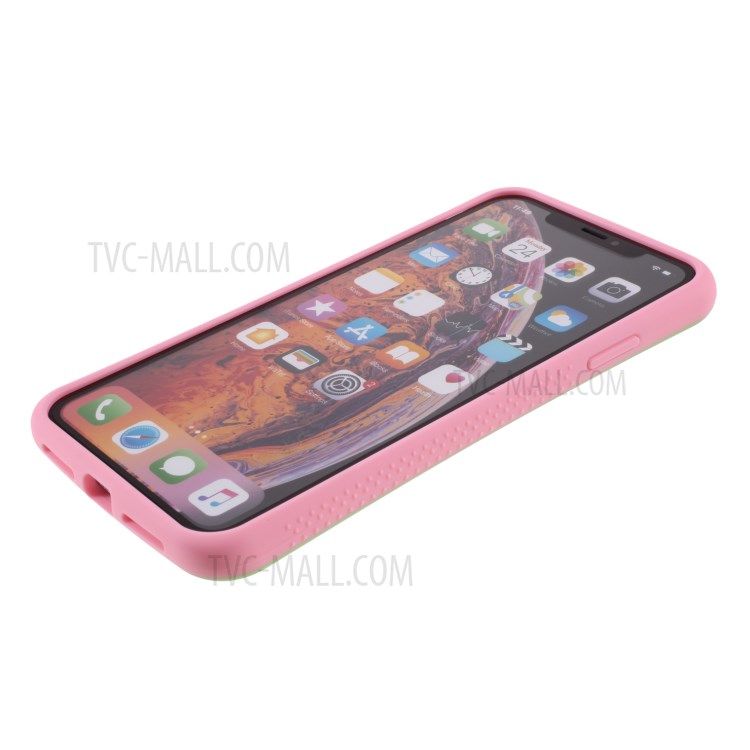 IFACE MALL Macaron Series PC + TPU Hybrid Phone Cover for iPhone XS Max 6.5 inch - Green/Pink-5